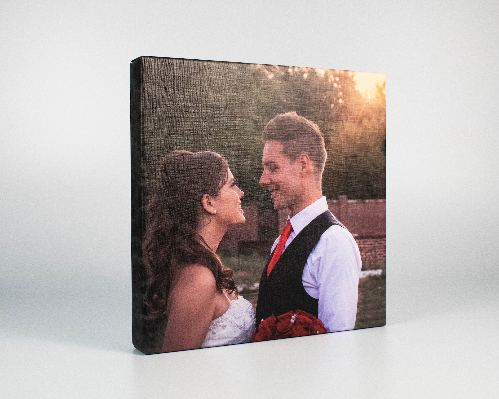 Square canvas with image of bride and groom